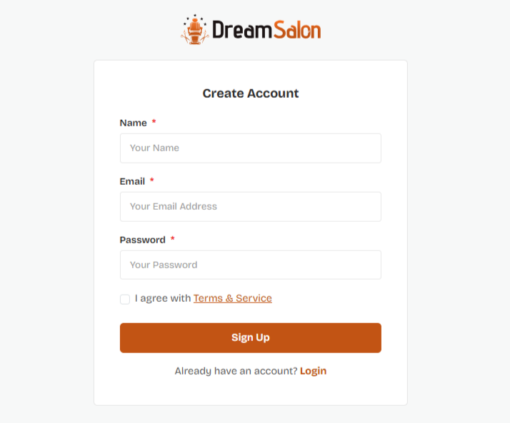 Registration page template selection